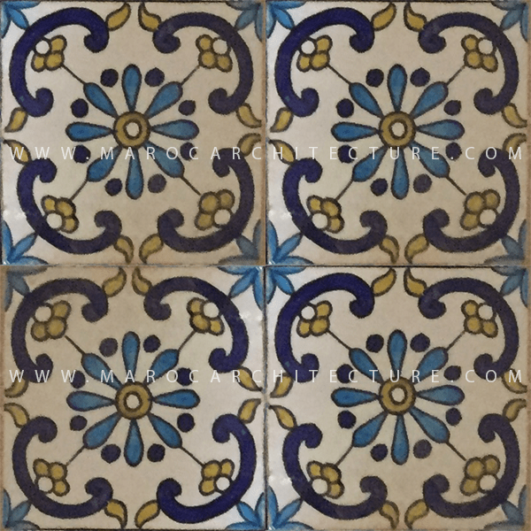 Hand painted Moroccan tile – 17117 - My Moroccan Tile
